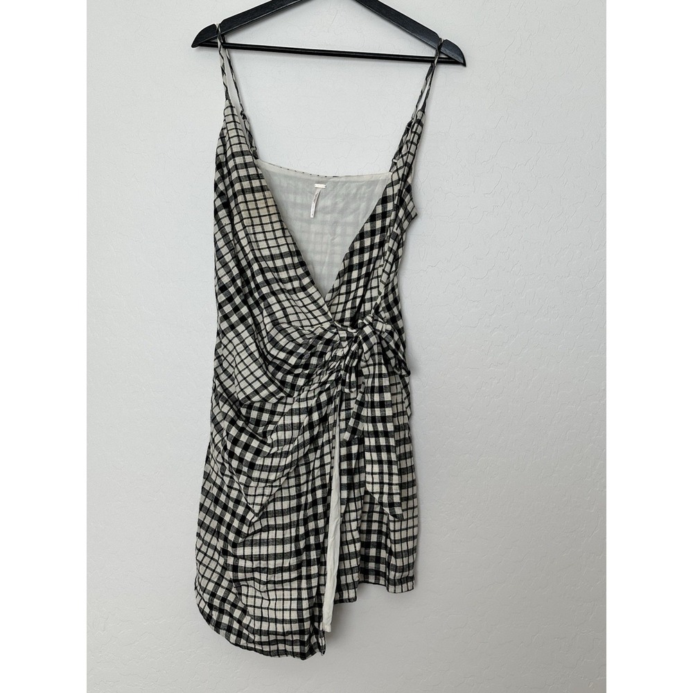 Free People Nodia Check Wrap Minidress Woman's Sz 6